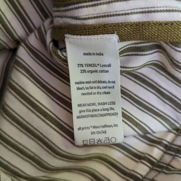 Mara Hoffman Lici Linen Skirt High Waisted Striped Button Front Size 2 Preowned - Picture 7 of 8